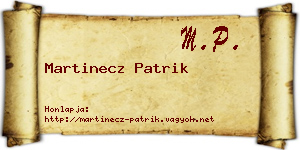 Martinecz Patrik névjegykártya